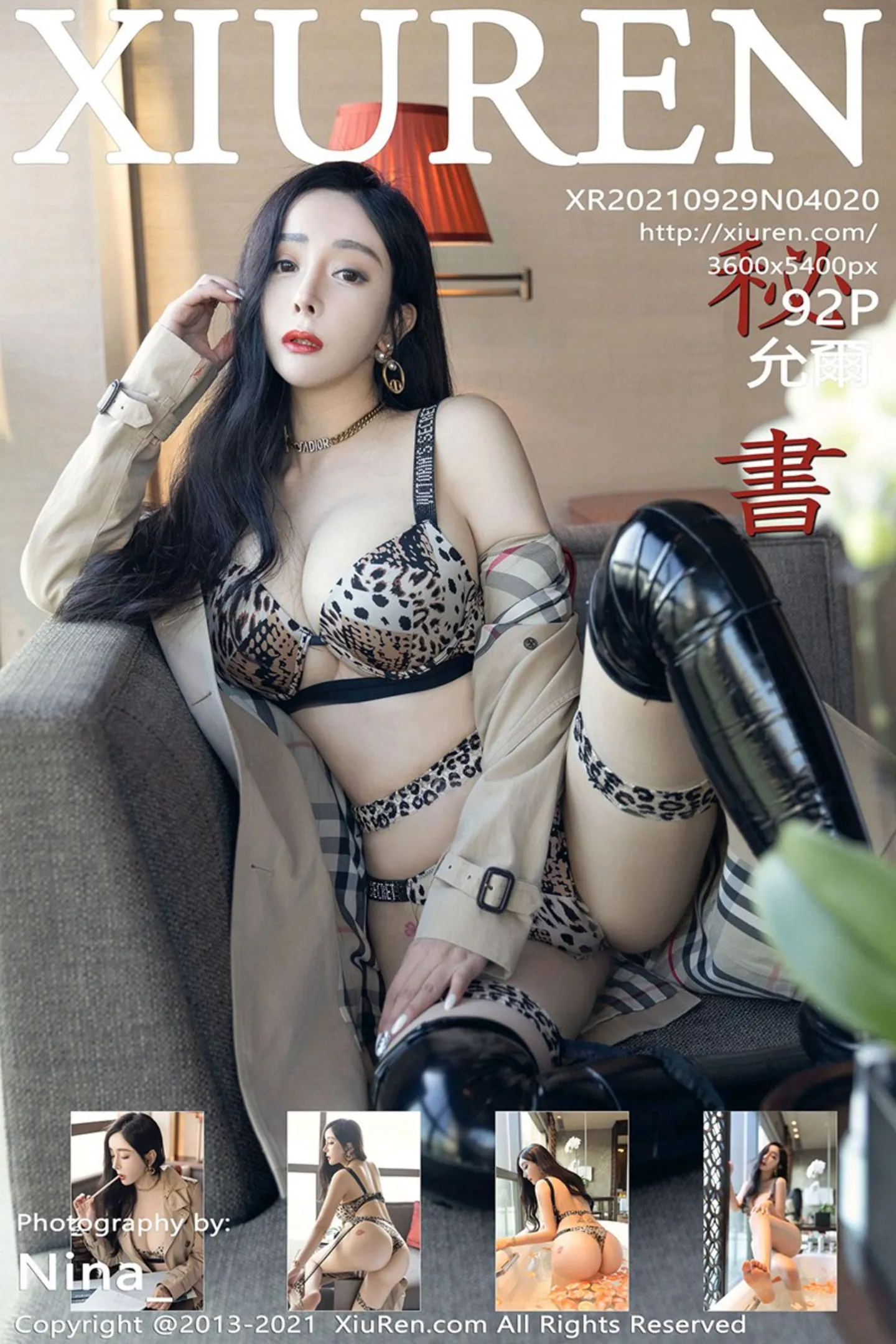 [XiuRen秀人网]No.4020_模特允爾秘书剧情主题浴室性感豹纹内衣秀丰满身材诱惑写真92P-秀人网 - XiuRen.Pro